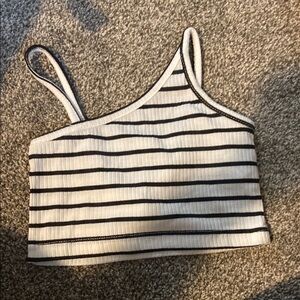 SHEIN Black and White Striped Kids Tank Top